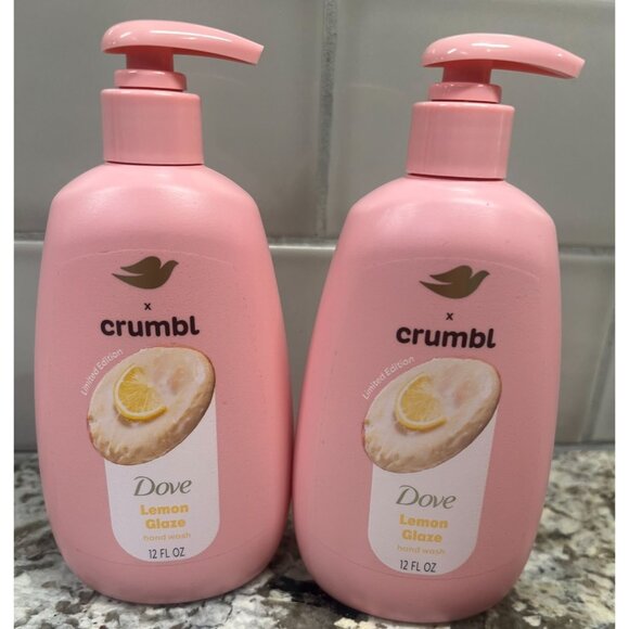 Dove X Crumbl‎ Lemon Glaze Limited Edition Hand Wash 12 Fl Oz Set Of 2 Bottles - Picture 1 of 1